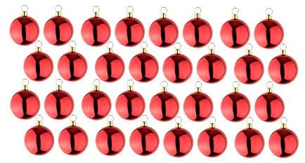 your castle 32 große Weihnachts-Christbaumkugel rot glänzend 25 cm Durchmesser. Hochwertig für Innen und Aussen. Mit Aufhängung und Stahlring zur einfachen und wiederverwendbaren Befestigung