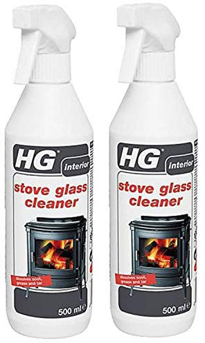 2 x Stove Glass Cleaner - A Foam Stove Window Cleaner for The Easy Removal of soot, Grease and Tar