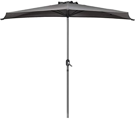 Sekey Halbrundschirm 270 cm mit Kurbel | UV 50+ Balkonschirm für Terrasse & Garten – Sonnenschirm Windfest, 100% Polyester, Inkl. Klettband