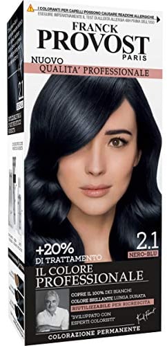 Franck Provost Tinta Capelli Colore Professionale a Domicilio, Valorizza Riflessi e Brillantezza, Nero Blu