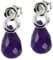 Damen Ohrringe echt Silber 925 Sterling mit Lavendel Jade Ohrstecker Hänger groß