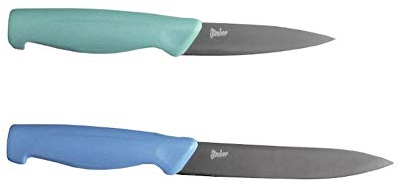 Steuber 2-tlg. Messer Set, Allzweckmesser & Spickmesser, scharfe Titanium-beschichtete Stahlklingen, ergonomischer Griff