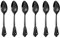 ZFQ Schwarzes Besteck-Set Barock, Antik Look, aus 18/10 Edelstahl Spiegelpolierte, ideal für Haus, Küche, Restaurant, Hochzeit, Partys, Nachmittagstee, Dessertlöffel 6-teiliges, Länge 18cm