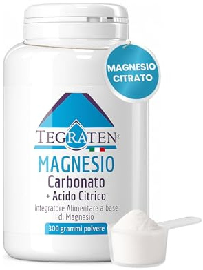 Magnesio Carbonato + Acido Citrico in Polvere [430mg (pari al 115% VNR) per dose - 2 MESI]- Migliora il Sonno e Riduce la Stanchezza, Sistema Nervoso e Muscolare, Integratore Citrato di Magnesio 300gr