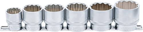 BGS 70102 | Juego de llaves de vaso, 12 caras | entrada 12,5 mm (1/2) | 24 - 38 mm | 6 piezas