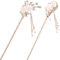 Lurrose 2 Stücke Chinesischer Haarstab Metall Perlen Haarnadel Japanische Haarstäbchen Blumen Haar Essstäbchen Opal Haarspange Haarstock Haarschmuck