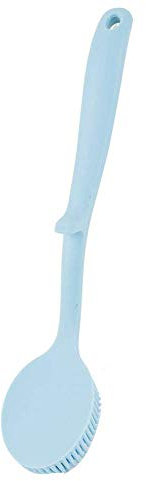 Iwinna Dish Brush with Handle, Hangable Silicone Kitchen Brush for Pot Pan Dish Scrubber(Blue)