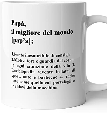 AL PRODUCTION Tazza Mug in Ceramica Papà il migliore del mondo - Amore - Sentimenti