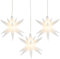 Ideen mit Herz LED-Stern | 3 Stück in Weiß | batteriebetrieben | Ø10cm | Timer-Funktion | Kabellänge: 1,5m | mit 16 Strahlen & 1 LED-Licht in Warmweiß | Deko zu Weihnachten