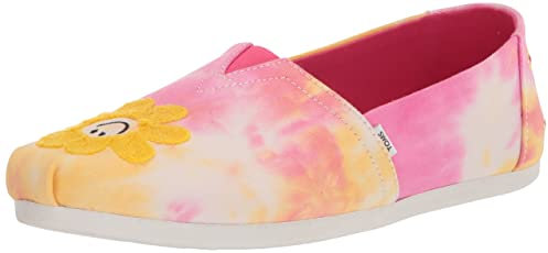 TOMS Alpargata Tie Dye Slip on Flats, Mocasín Plano Mujer, Troquel de Corbata Rosa Fucsia, 38 EU