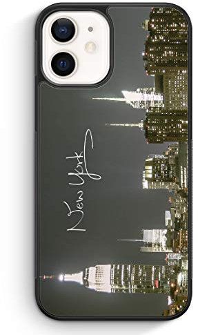 MUNIQASE New York City Schriftzug Skyline - Silikon Hülle für iPhone 13 - Motiv Design Schön USA - Cover Handyhülle Schutzhülle Case Schale