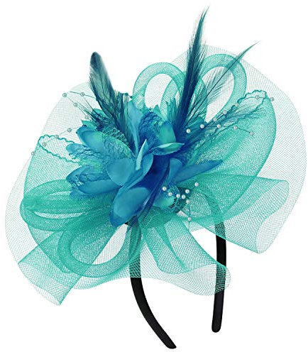 Damenhut Vintage Fascinator Hut Blume Bankett Hut Feder Haarschmuck Damen Haar Clip Hochzeit Kopfschmuck Elegant Partyhut Fasching Hochzeitszubehör Mesh Headwear Cocktail Party Haarreif Karneval