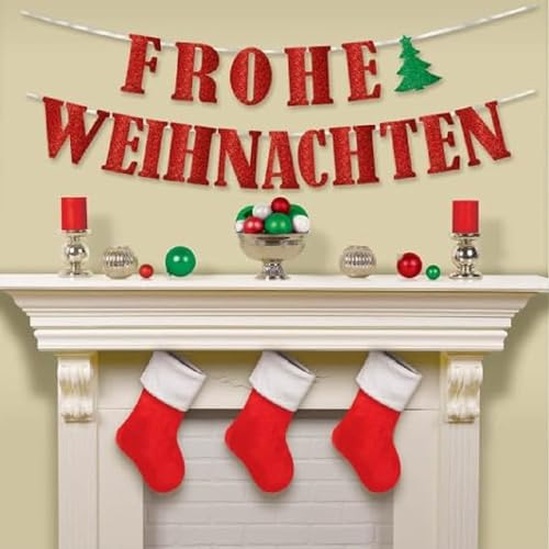 Amscan 9912592 - Girlande Frohe Weihnachten, 365 x 18 cm, Merry Christmas, Weihnachtsdekorationen