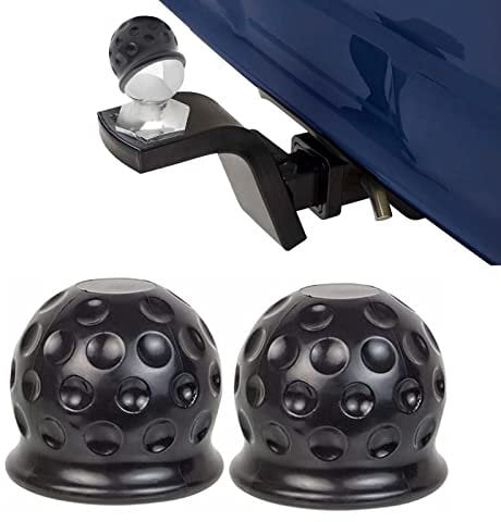 BLBK 2 Pack Trailer Hitch Ball Cap, Universal 50mm Rubber Towing Bar Cover, Black