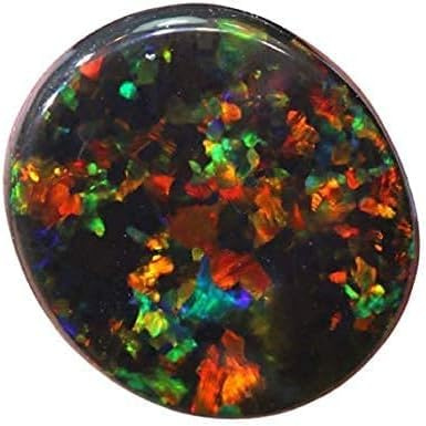 HARSHALI GEMS 3,5 Karat schwarzer australischer Feuer-Opalstein, originaler und natürlicher AAA++ TDV-Edelstein, zertifiziert für Schmuckherstellung, Energiestein, Reiki, Meditation, Kunsthandwerk