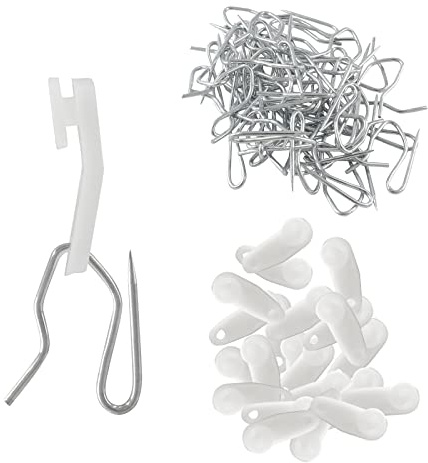 Rierdge Curtain Track Gliders & Drapery Hook Pins, 50 Sets
