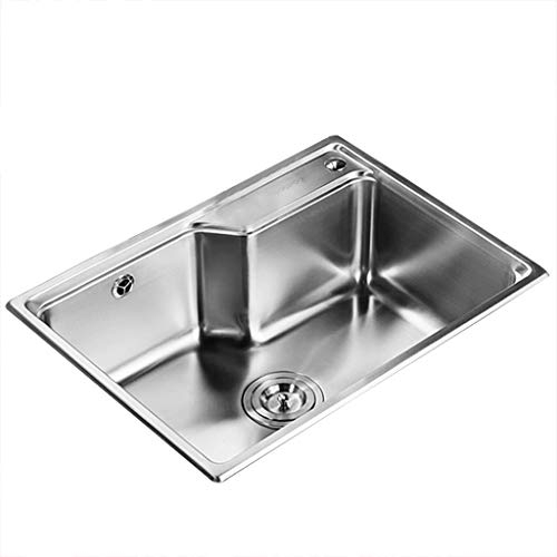 BEdaw Cucina Lavastoviglie a Fessura Singola e Lavastoviglie Piscina Lavello Strumenti per la Pulizia Di Frutta Lavello per Frutta e Verdura Acciaio Inossidabile/Silver/58 * 43 * 21Cm