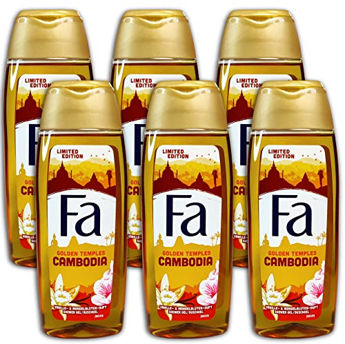 6 Pack Fa Golden Temples Vanilla Shower Gel 6 X 250ml