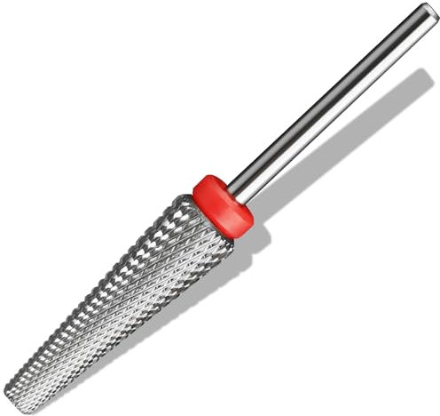 C12rtive Broca electrónica de carburo de tungsteno 5 en 1 para uñas acrílicas de gel, extractor de uñas de doble forma de uñas, broca de 3/32 de diámetro para taladro de uñas de archivo electrónico