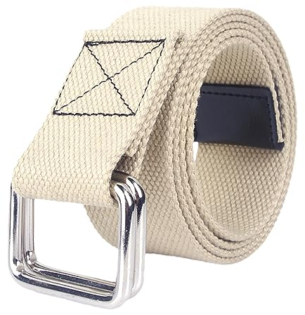 CEDNXOER Canvas-Gürtel Für Herren – Outdoor-Sportgürtel,Doppelringe,Schnalle,Arbeitsgürtel,Atmungsaktiver Bund Für Jeans-Shorts,Freizeithosen,Herren Und Damen,100 cm Für Taillenumfang 27,30 Zoll