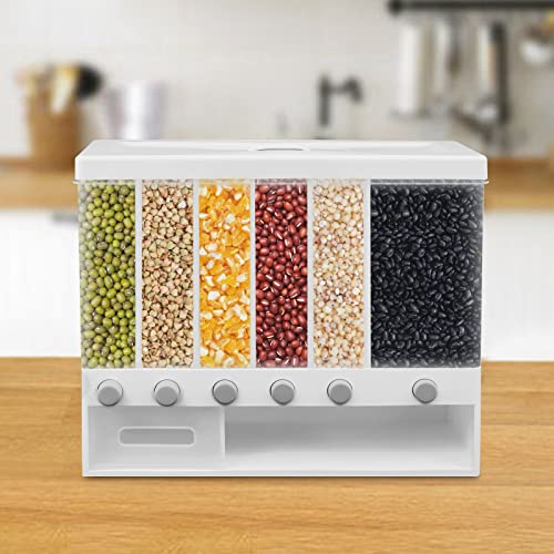 AOAPUMM Boîte de rangement à céréales, boîte de rangement, 5 compartiments, boîte à riz, boîte à riz, boîte de rangement scellée (6 en 1)