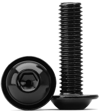 (100 unidades) M4 Tornillos de Cabeza Allen Semirredonda M4 x 6 mm Brida Hexágono Interior Acero Inoxidable 304 Negro Rosca Completa