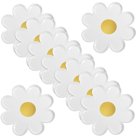 AimFun Gänseblümchen-Pappteller, florale Einweg-Partyteller, groovige 70er-Jahre-Party-Dekorationen, 22,9 cm, Boho-Blumenform, Teller für Frühling, Geburtstag, Babyparty, Braut, Hochzeit, Partyzubehör