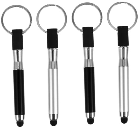 Uonlytech 2 Sätze Kapazitiver Stift-schlüsselanhänger-bildschirm-kugelschreiber Starr Für Flüssiges Schreiben Schlüsselförmiger Stift Fingerabdruckresistentes Design 4 Stück * 2