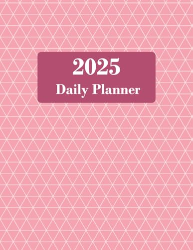 AUS/ NZ 2025 Daily, Weekly, Monthly Planner | A5 Schedule Organiser from Jan 2025 to Dec 2025 | Day per Page | Pink Triangle Pattern Cover