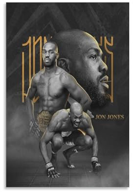 QEWSAR Poster mit Jon Jones Kampfmeister, Kunstdruck auf Leinwand, Wandfarbe, Kunstdekoration, moderne Wohnkunstwerke, Geschenkidee, 60 x 90 cm