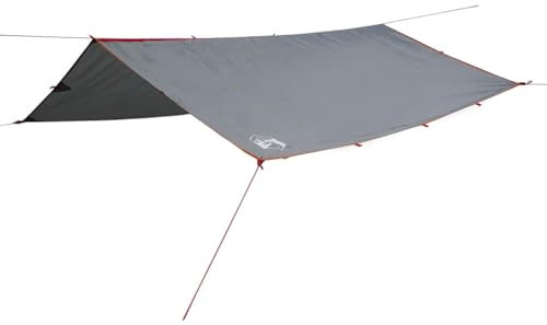 vidaXL Tarp, Campingplane mit Ösen, Wasserdicht Schutzplane für Außenbereich Trekkingtouren, Zeltplane Abdeckplane, Grau 185T Polyester