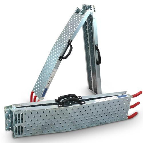 Bituxx 2X Auffahrrampe Verladerampe Quadrampe Motorradrampe Klappbar Stahl bis 400kg Länge 1,96m