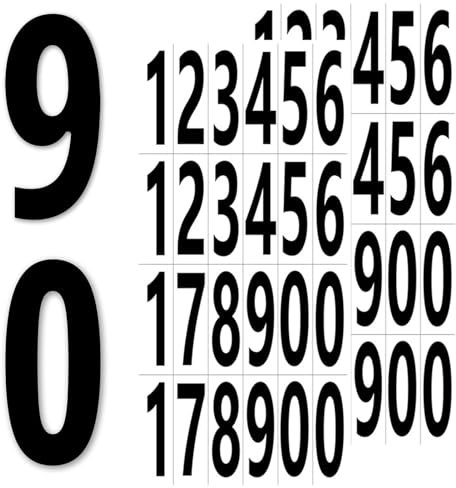 Selbstklebende Zahlenaufkleber, Zahlen Aufkleber，Wetterfest Schwarz,240er Pack 75mm，Ideal Für Wand, Glas, Fenster, Tür, Fliesen, Wohnbereich, Kinderzimmer, Küche, Badezimmer