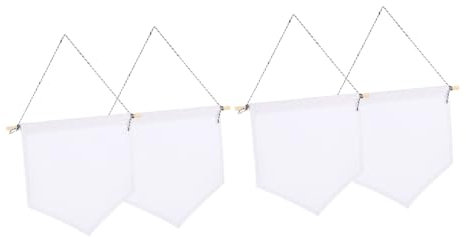STOBAZA 4stücke Leere -wimpel Canvas Für Dekorative Hängemattenflaggen Personalisierung Für Und Außendekoration Für Garten Party Und Feiertage