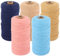 LOPYXBR 5 Roll Macrame Cord 3mm x100m Macrame Yarn 4 Strand Cotton Rope in 5 Colors, Macrame String for DIY Waving Wall Hanging Plant Hangers Decorative Projects