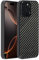 Molzar Grip Series for iPhone 16 Pro Max Case with Real Weave Carbon Fiber, Built-in Metal Plate for Magnetic Mount, Works with Qi-certified Chargers, Glossy Black/Weave