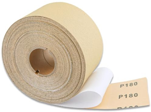 LEONTOOL Rollo de papel de lija grano 180, rollo continuo de 20 yardas de largo 2-3/4 ancho Papel de lija PSA Longboard, papel de lija autoadhesivo PSA Stickyback