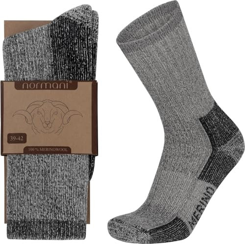 normani 100% Merino Wandersocken Trekkingsocken für Herren & Damen Outdoor Sportsocken Größe 43-46