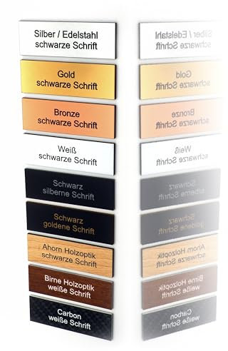 Gravurheim - personalisiertes Klingelschild - Selbstklebendes Briefkastenschild und Türschild - UV & Wetterfest mit Gravur - Made in Germany (1 Stück)