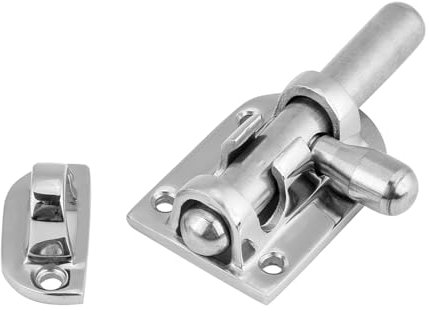 316 Marine Grade Solid Stainless Steel Lock Latch, Polishing Boat Window and Door Barrel Bolt, Tested for Safety Direct Replacement (60mm)
