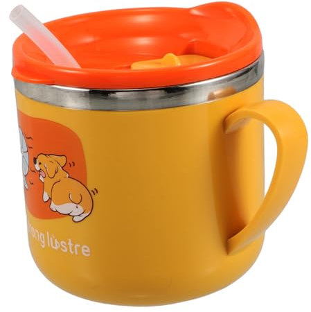QUMIIRITY Vaso Infantil De Inoxidable Con Asas y Pajita Aislamiento Para Entrenamiento