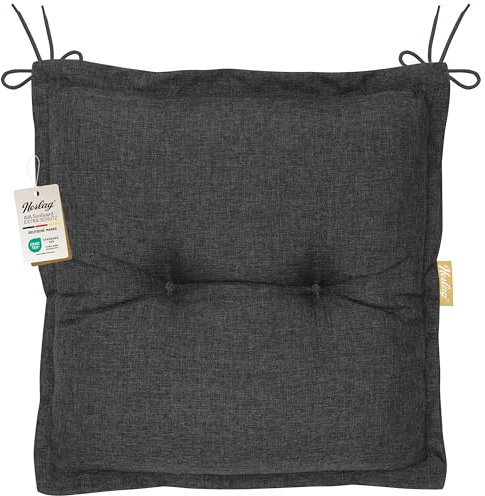 Herlag Gartenstuhlauflage Hocker AVA Sun-Guard 50x50x9cm | Extra Dickes Hockerkissen 9 cm für Fußhocker | Stuhlkissen für Gartenhocker mit Deluxe-Komfort | Öko Tex 100 | 1 Polster | Anthrazit