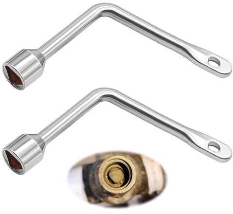 SYHSYC Llave triangular práctica de 2 piezas para puerta de ascensor eléctrico de gas tipo L Llave portátil para contador de gas lámpara de armario poste chimenea radiador elevador eléctrico