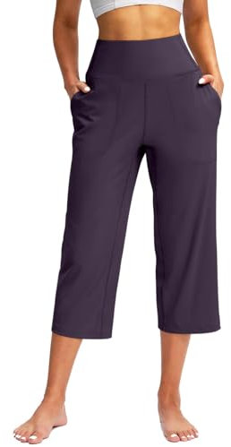 Legging Sport Femme 3/4 Push Up Taille Haute Large Legging Capri Yoga Gym Pantalon Court Anti-Cellulite Minceur Contrôle du Ventre sans Couture Shorts Élastique Pilates