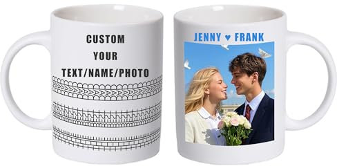 Guooyuuyu Personalised Mug with Photo Text Name, Custom Mug Funny Hidden Message Mug, Design Your Own Mugs, Funny Gifts for Men Women Friends Family Colleagues, Fathers Day