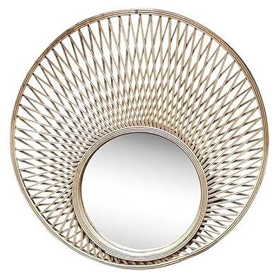 EMDE Cadres, Miroirs et Atelier sur-mesure Miroir Rond décalé en Bambou 80cm
