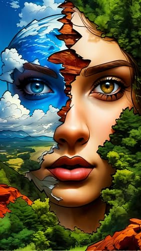 ARTGOTO Diamond Painting Erwachsene Groß XXL 60 x 105 cm Mutter Erde | Wald Himmel und Meer DIY Diamant-Malerei mit 3 Werkzeugsets und 30 % Extra-Diamanten