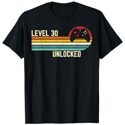 30e Anniversaire d'un Joueur vidéo Amusant débloqué Vintage de Niveau 30 T-Shirt
