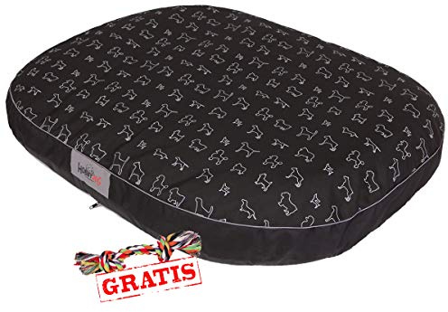 HobbyDog OVAL MOWCWP2 + Spieltau gratis Hundebett Ruheplatz Hundematratze Hundekissen Hundematte Schlafplatz (4 Verschiedene Größen) (L (87 x 68 cm))
