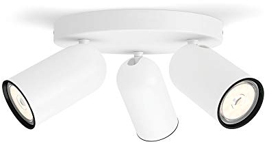 Philips Pongee Teller/Spirale weiß mit 3 Strahlern, GU10-Sockel, verstellbarer Kopf